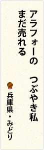 アラフォーの　つぶやき私　まだ売れる　兵庫県・みどり